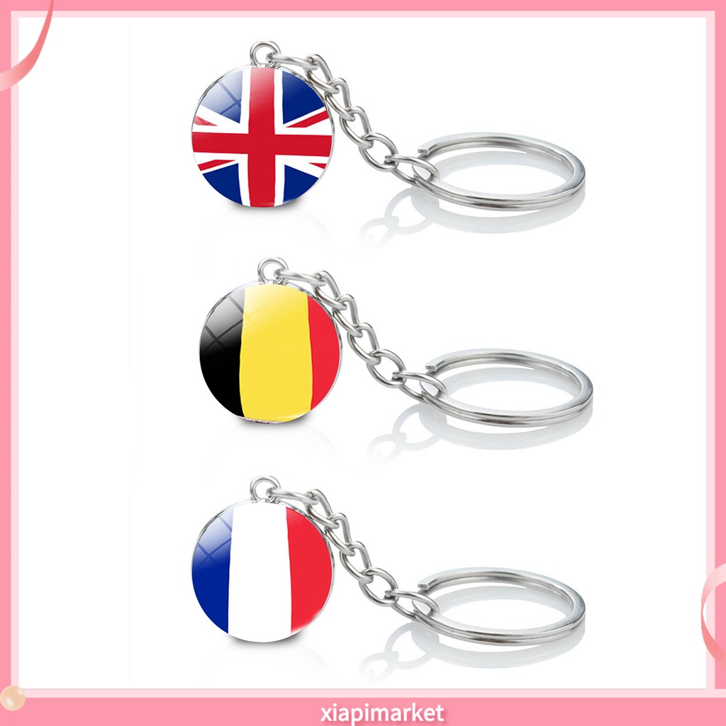 Xia| Móc Khóa Hình Lá Cờ Nước Anh/ Pháp Chống Phai Màu Tiện Dụng Cho Nam Và Nữ