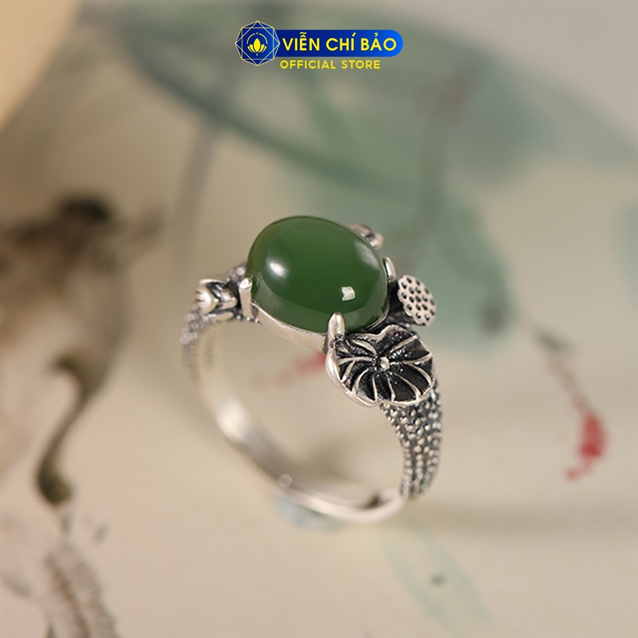 Nhẫn bạc nữ đài sen gắn đá chất liệu bạc 925 thời trang phụ kiện trang sức Viễn Chí Bảo N000682