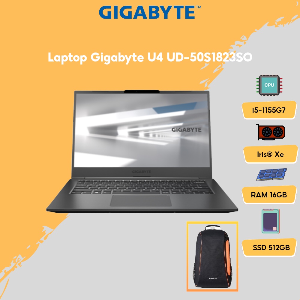 Laptop Gigabyte U4 UD-50S1823SO i5-1155G7 | 16GB | 512GB | 14' FHD 72% NTSC | Win 11