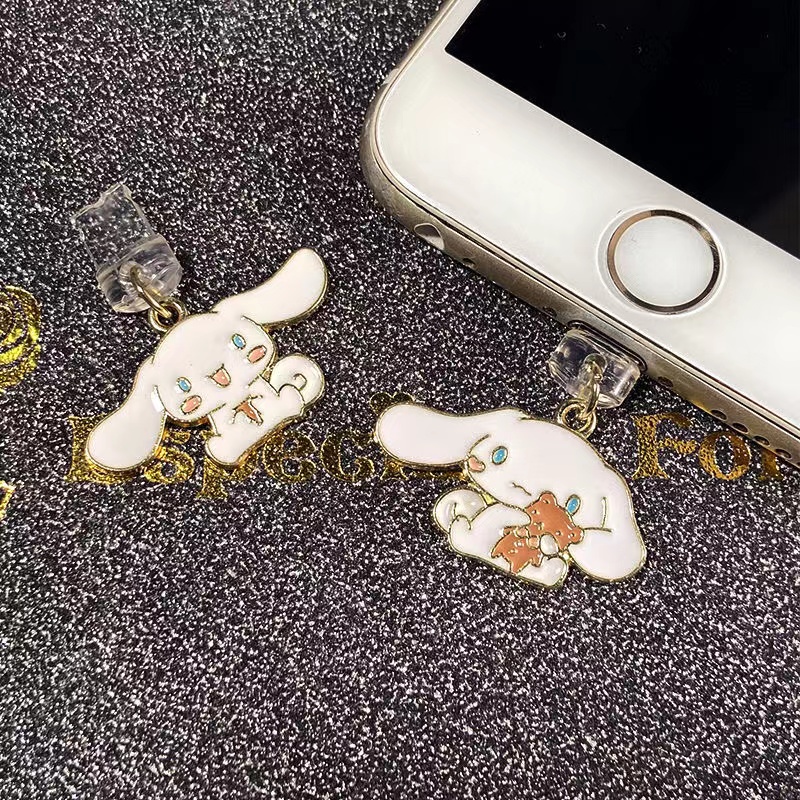 Anime cute dây đeo điện thoạisanrio kuromi Cinnamoroll Melody nút bịt cổng sạc điện thoại dễ thương chống bụi móc khóa iphone samsung oppo type c Phụ Kiện Trang Trí