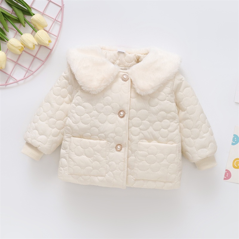 Áo Khoác Đơn Giản Tay Dài Giữ Ấm Mùa Đông In Họa Tiết Hoạt Hình Dễ Thương Cho Bé Gái