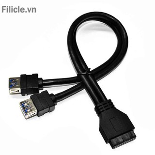 PC Case 20Pin to 2 Port USB 3.0 Front Panel Cable Adapter with Fixed Foot
