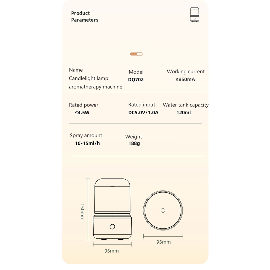 XIAOMI Máy Phun Sương Tạo Độ Ẩm Không Khí Có Đèn LED Ban Đêm 12 Tiếng Dung Tích 120ML