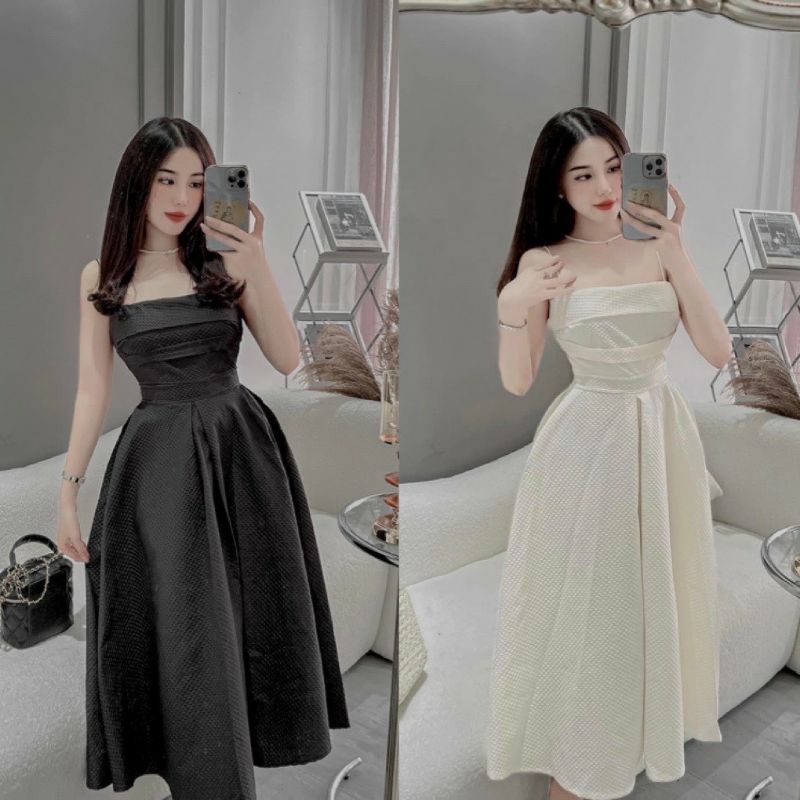 ĐẦM XÒE 2S CÚP NGỰC MÀU TRẮNG,ĐEN