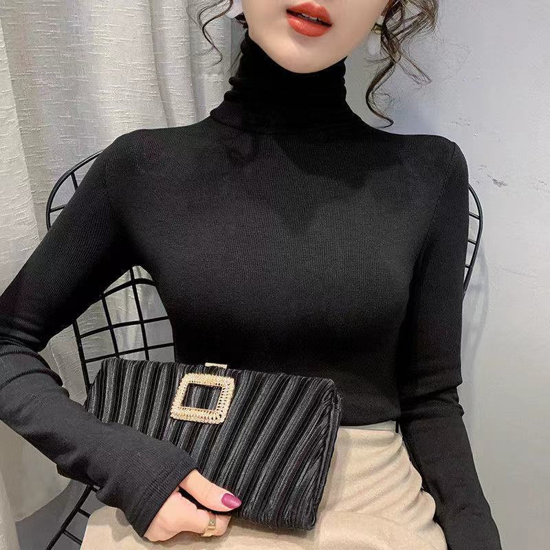 Áo Thun Nữ Dài Tay Cổ Cao Thời Trang Hàn
