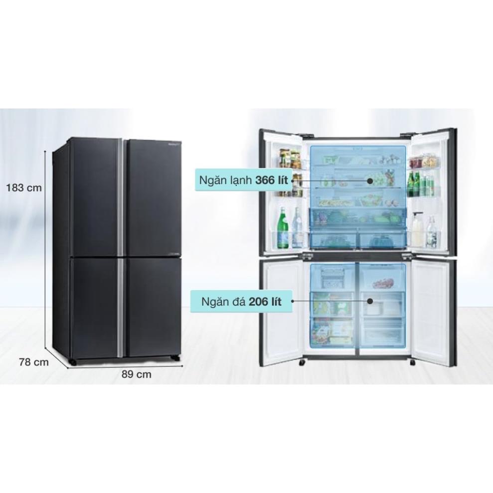 Tủ lạnh Sharp Inverter 572 lít SJ-FX640V-SL Công Nghiệp Gia Đình Làm Lạnh Kép--Chỉ giao tại HN--