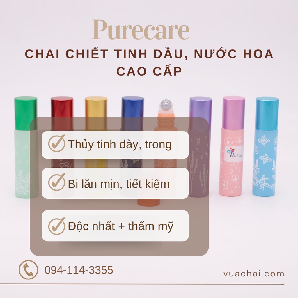 (MẪU MỚI 2022) Chai thủy tinh HÌNH HOA bi lăn màu 10ml cao cấp chiết nước hoa, tinh dầu