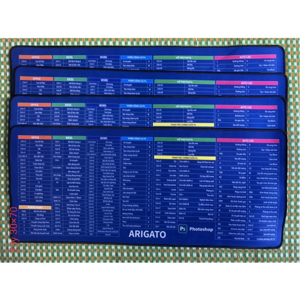 Lót chuột đa năng 80x30 cm hoạ tiết công thức cho văn phòng, đồ hoạ - VSP / Arigato