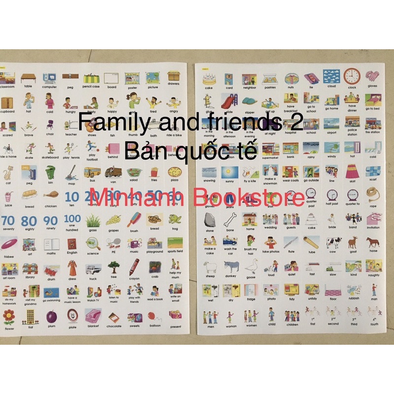 Sticker từ vựng Family & Friends bản quốc tế