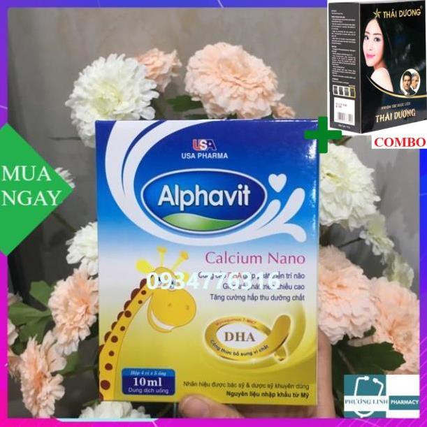 Combo Gội Là Đen Thái Dương+ ALPHAVIT CALCIUM NANO HỘP 20 ống