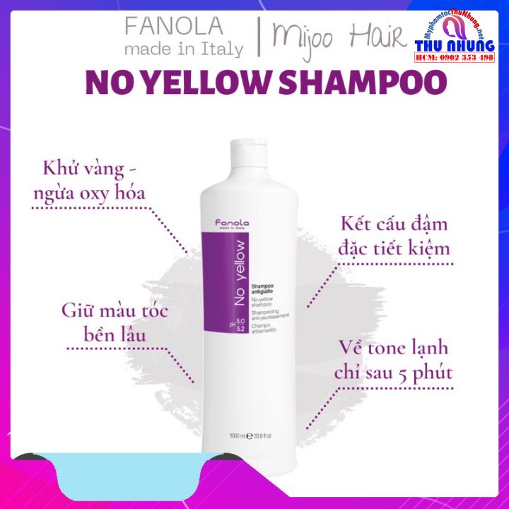 Dầu gội tím khử vàng Fanola No Yellow Ý