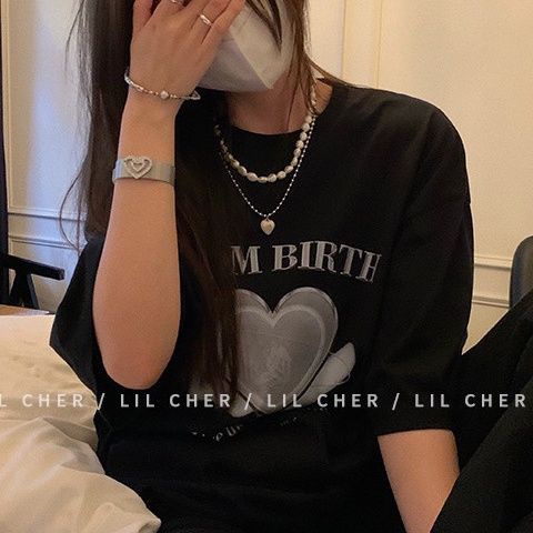 NRVP Áo Thun Unisex Mùa Hè Dáng Suông Tay Cộc Phong Cách Hàn Quốc Cho Nam Nữ