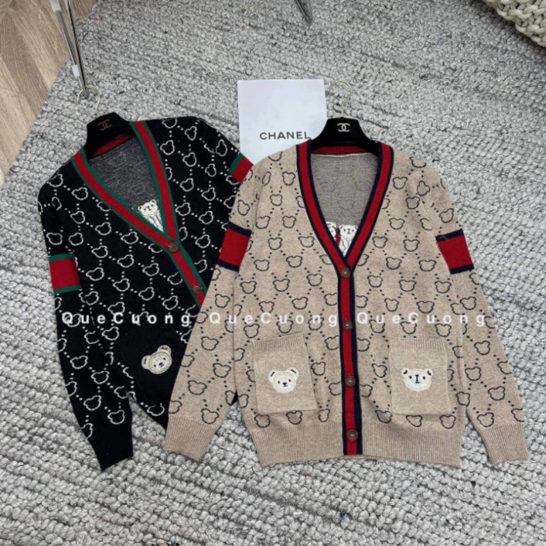 Áo cadigan thêu gấu hàng QC - AnnaShop