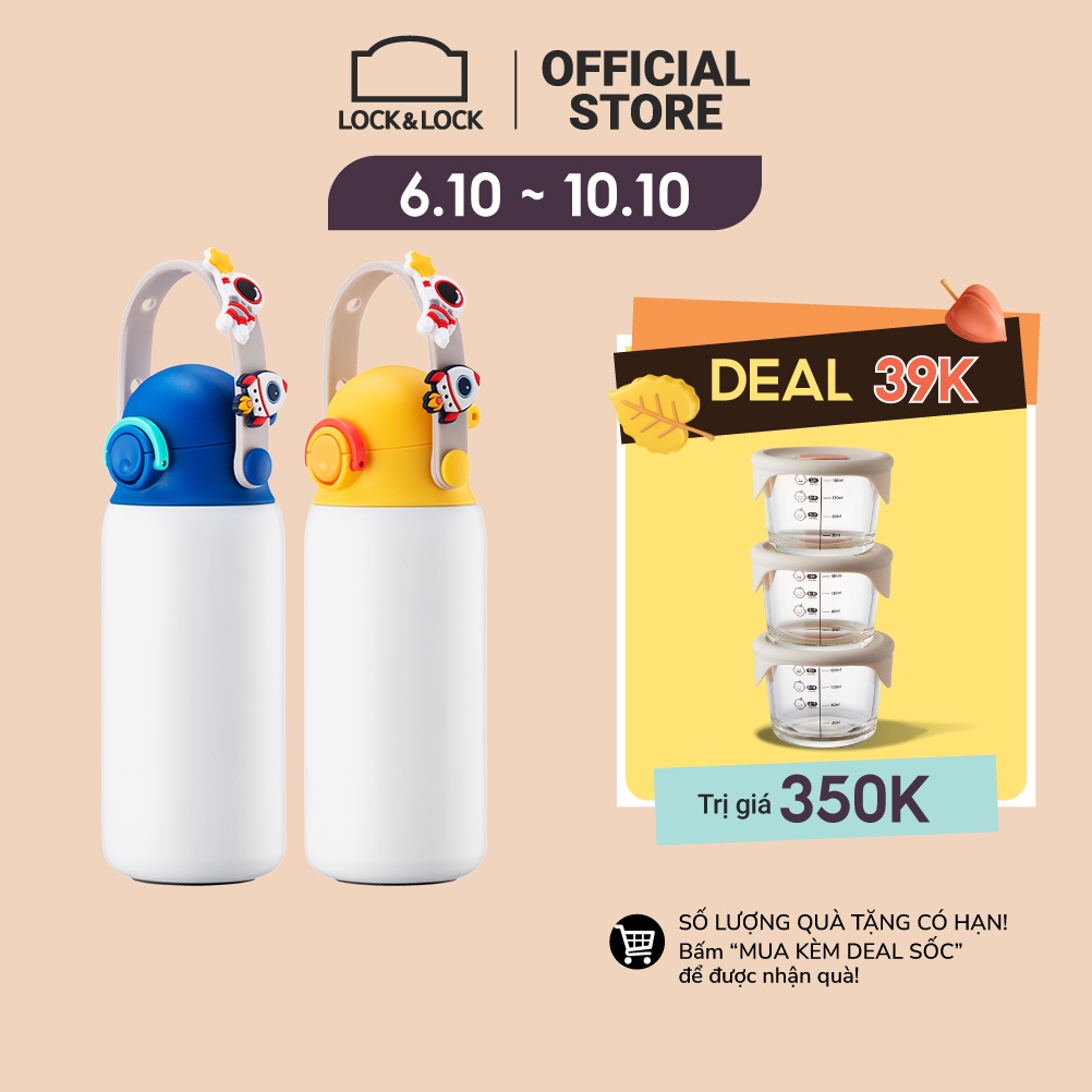 Bình giữ nhiệt Lock&Lock DIY Strap Tumbler 350ml - (Vàng/Xanh) LHC3283