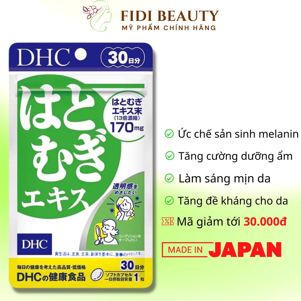 Viên uống trắng da DHC Nhật Bản Adlay Extract 30 Ngày