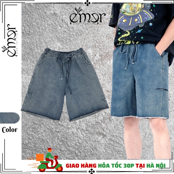 Quần Short Jean, Quần Ngố Bò Nam Nữ Ống Rộng Thời Trang Unisex Hàn Quốc QCCC Q01