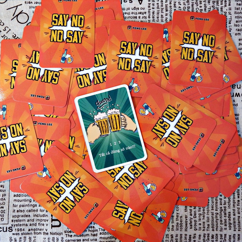 Bài drinking game SAY NO NO SAY boardgame trò chơi hội nhóm cho cuộc vui bùng nổ. Bộ 72 lá bài khác nhau chống thấm nước