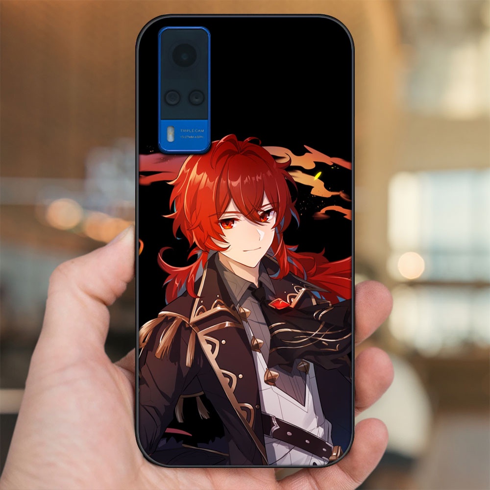 Ốp lưng Vivo Y51 2020, Y53s viền đen in hình Diluc Genshin Impact