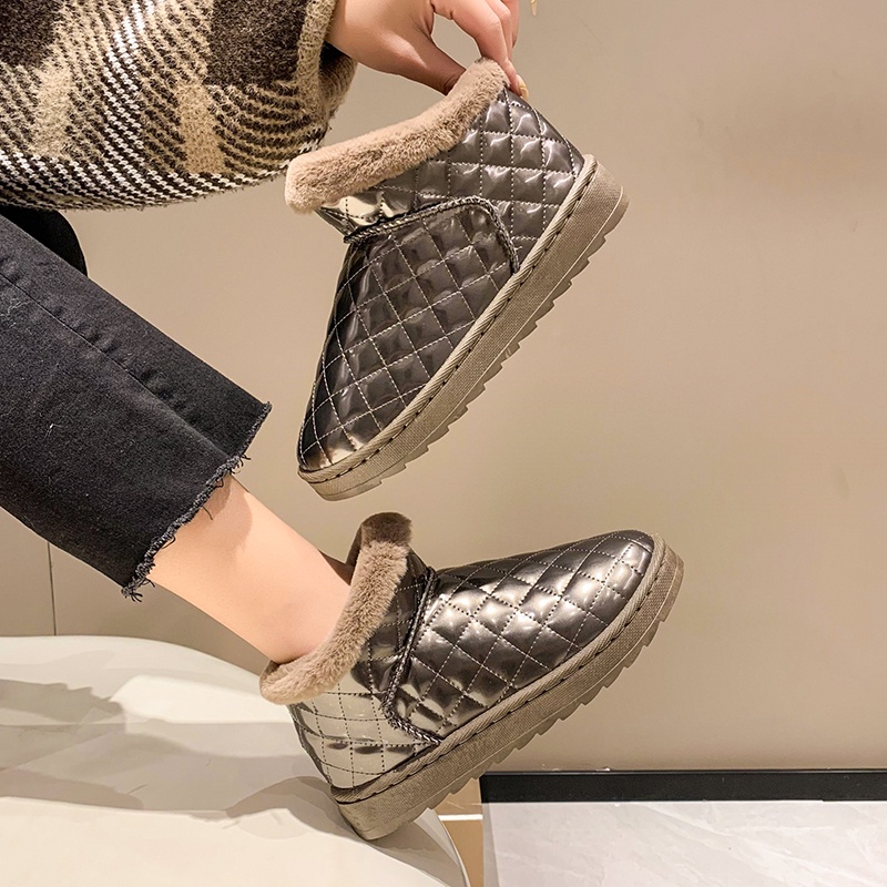 Giày Bốt Da Chống Trượt Giữ Ấm Thời Trang Cho Nữ