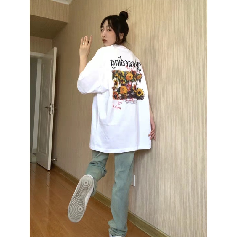 NRVP Áo Thun Unisex Mùa Hè Dáng Suông Tay Cộc Phong Cách Hàn Quốc Cho Nam Nữ