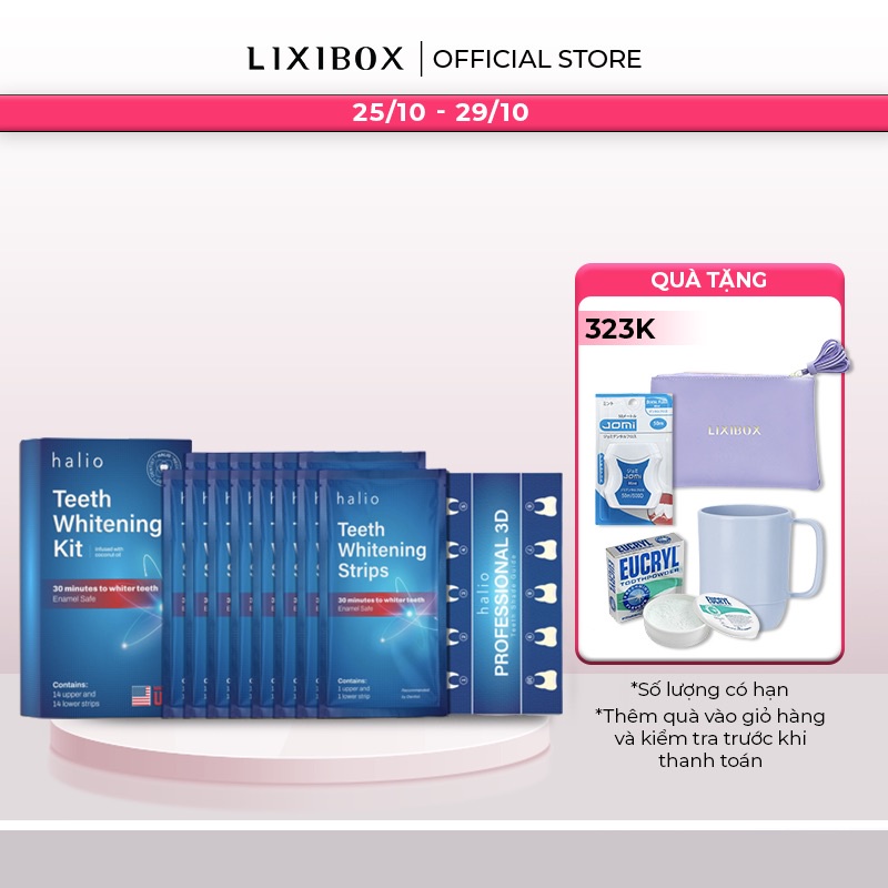 Set 14 Miếng Dán Trắng Răng Không Ê Buốt Halio Teeth Whitening Kit