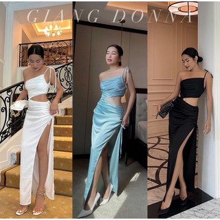 [25.12 UPTO 50% + VC 30%] ⚡️ 𝑵𝒆𝒘⚡️ Đầm Lụa Satin Dự Tiệc Dáng Dài Cut Eo Sang Trọng