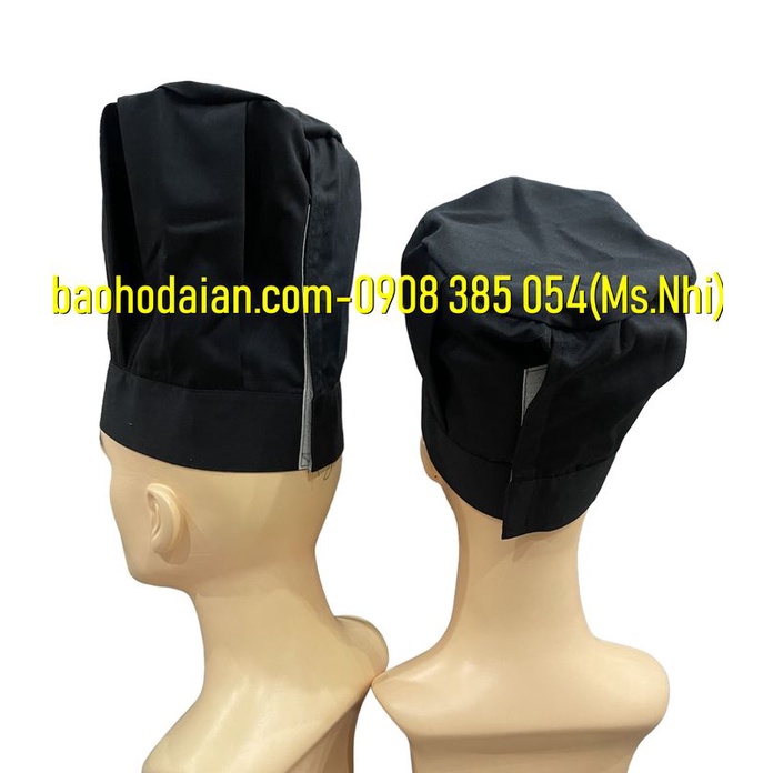 Nón đầu bếp vải kaki cotton cao cấp dày dặn