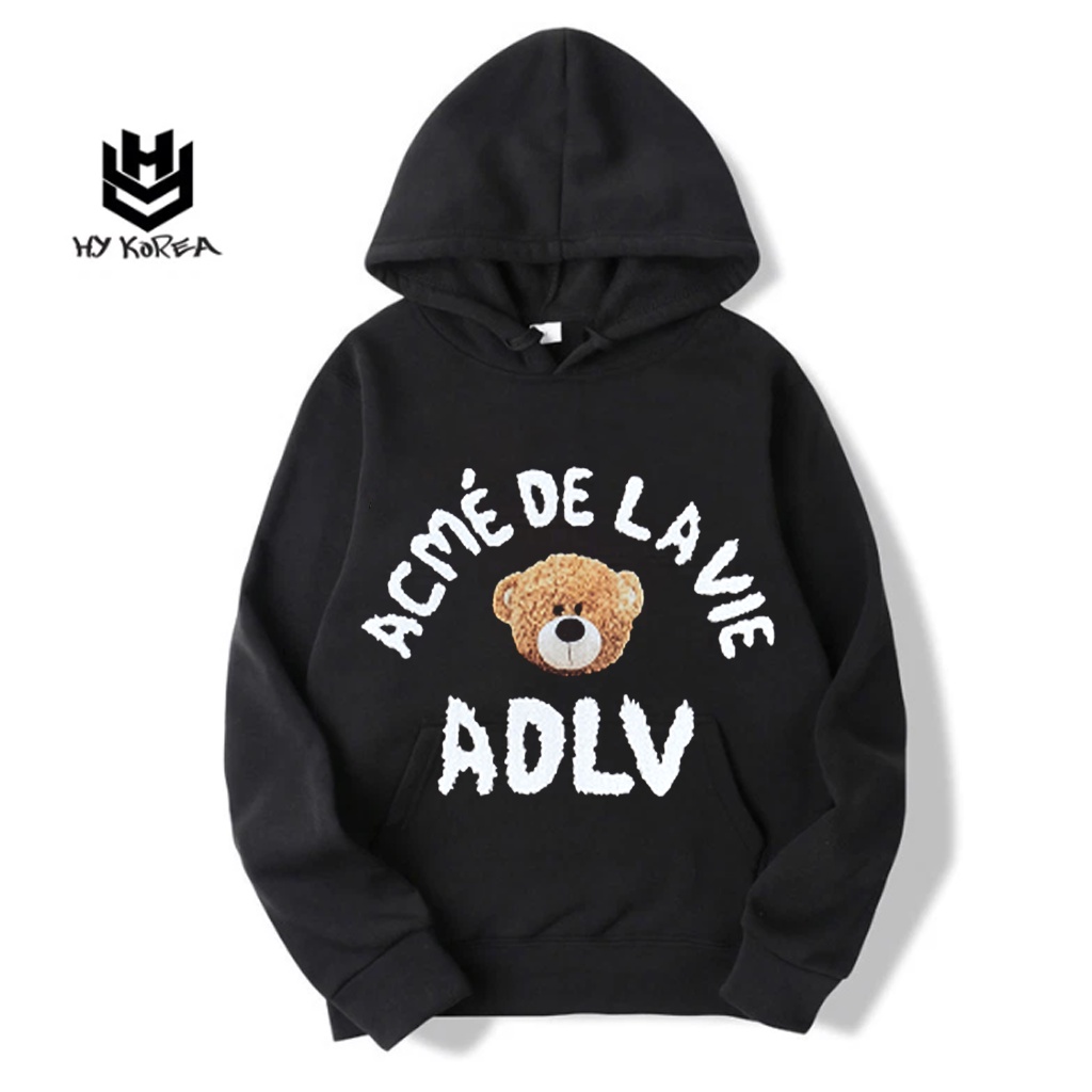 Áo hoodie unisex Vải Nỉ Bông Gấu ADVL  HY KOREA
