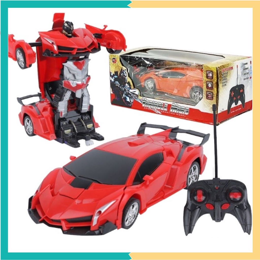 Xe điều khiển từ xa - Xe biến hình robot - Rô bốt biến hình ô tô điều khiển xoay 360