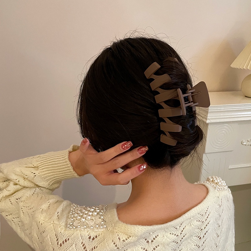 Kẹp Tóc Acrylic Họa Tiết Hình Học Đơn Giản Phong Cách Hong Kong Cổ Điển Thời Trang Dễ Phối Đồ Cho Nữ