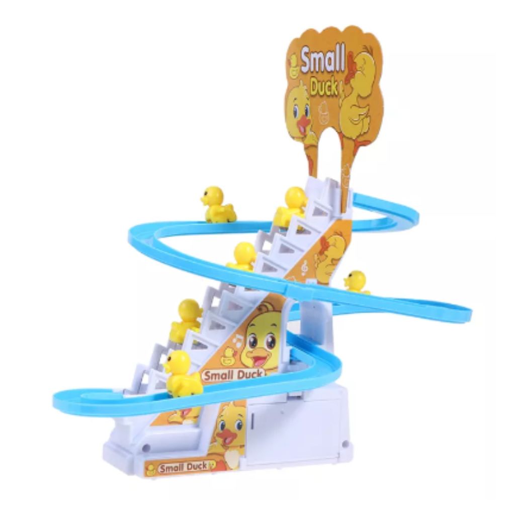 Vịt leo cầu thang, có đèn có nhạc, chạy pin, không kèm pin. đồ chơi cho trẻ sơ sinh và trẻ nhỏ.