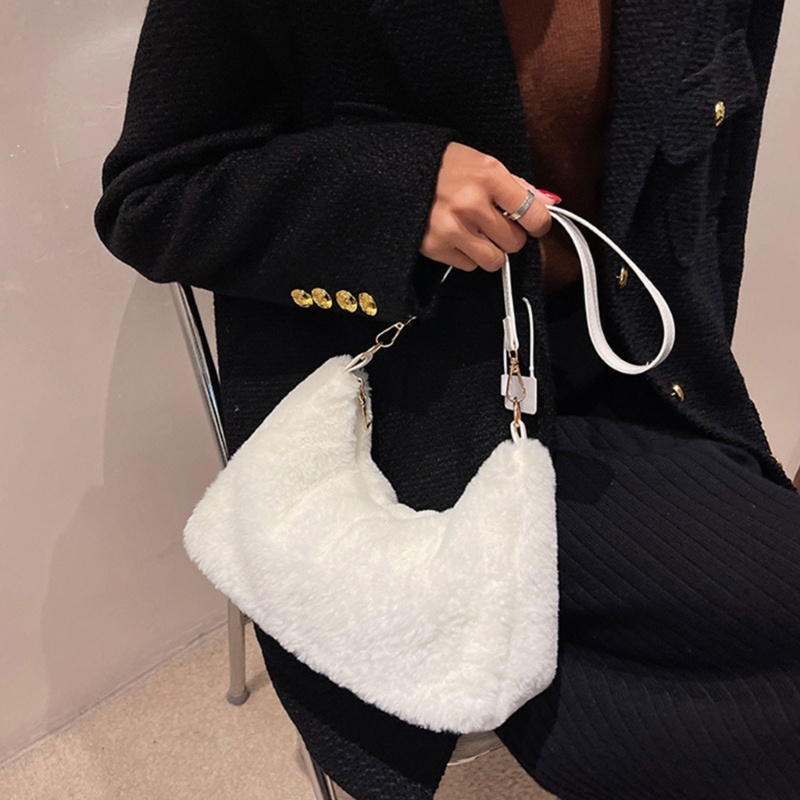 Túi Xách Tay Phối Lông Xù Dễ Thương Dành Cho Nữ