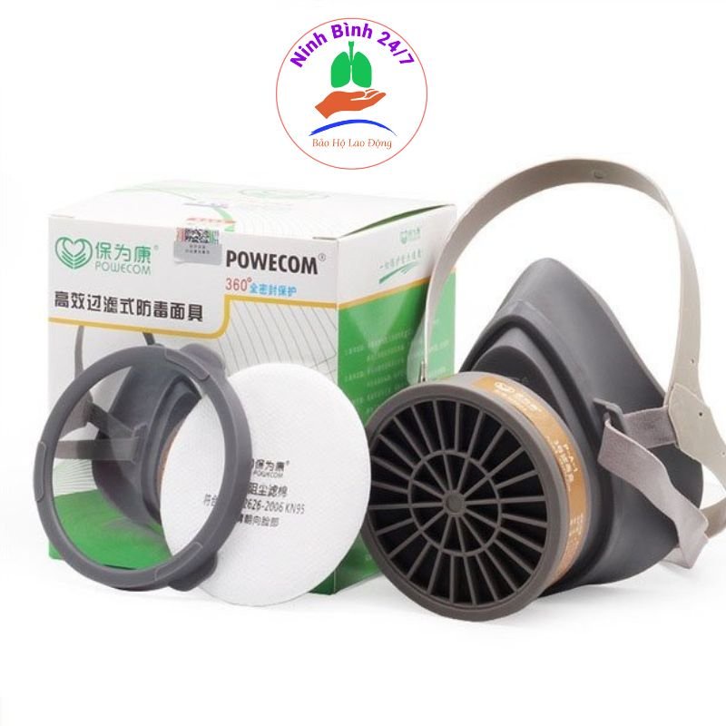 Khẩu trang,mặt nạ phòng độc Powecom chuyên dùng phun sơn-phun hóa chất, chống bụi siêu mịn