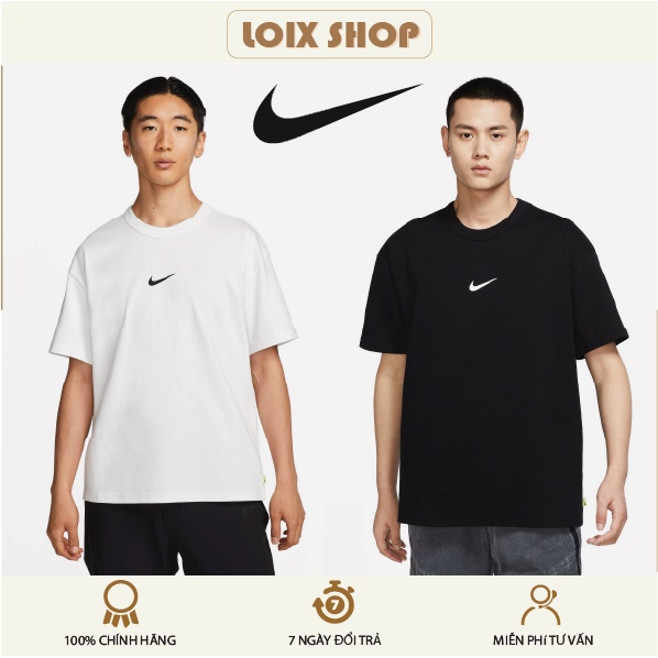 Áo Thun Nike unisex basic tee Swoosh,áo phông trơn thêu tay lỡ chất liệu Cotton form rộng LOIX SP000508