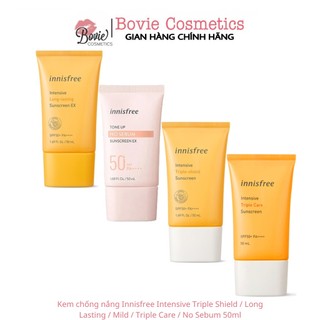 Kem chống nắng Innisfree Intensive Triple Shield / Long Lasting / Mild / No Sebum 50ml