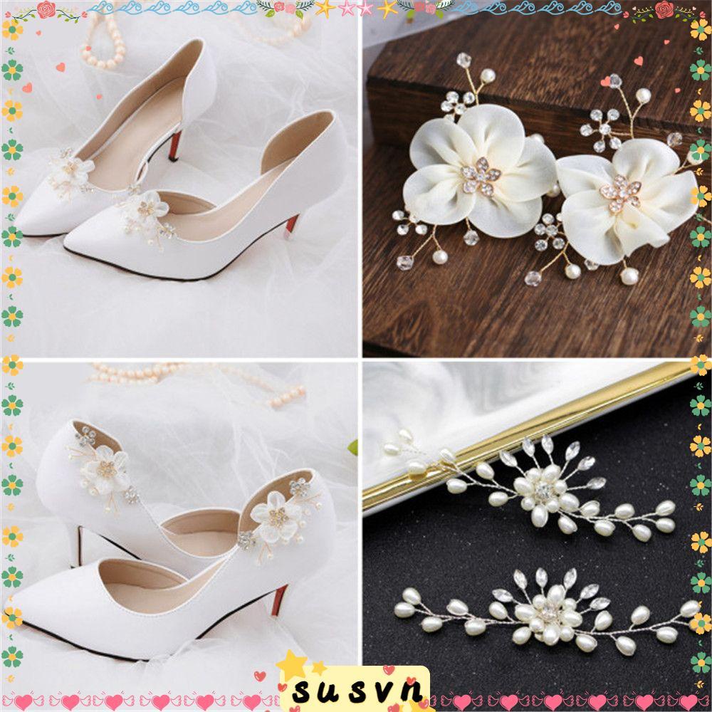 Phụ Kiện Ngọc Trai Trang Trí Giày Đám Cưới