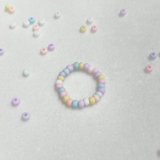 Handmade - Nhẫn hạt cườm màu pastel