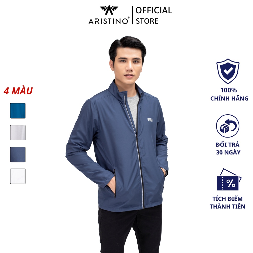 Áo khoác gió nam Aristino thiết kế mạnh mẽ, nam tính, chất liệu bền chắc, hạn chế nhăn co, thấm nước - AJKG01W9