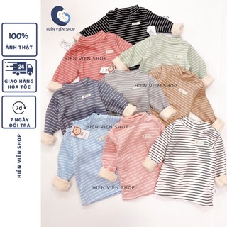 Áo giữ nhiệt Hiên Viên cho bé trai bé gái Áo nỉ lót lông ấm cổ cao 3 phân hàng cao cấp HVAN02