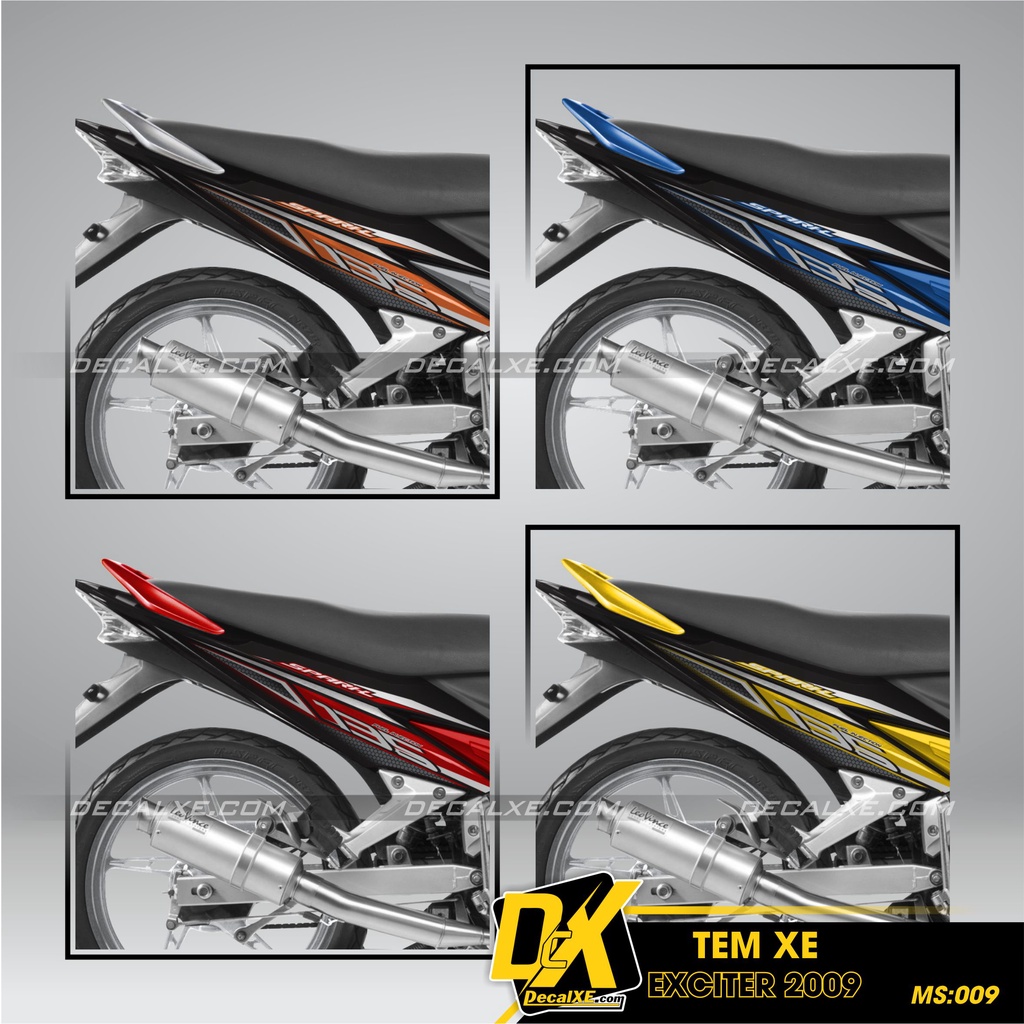 Tem rời dán xe EXCITER 2009 | Chất Liệu Decal Cao Cấp Chống Nước, Bền Màu, Cắt Khuôn Sẵn Dễ Dán| ex2009-009