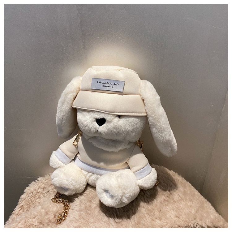 Túi Đeo Chéo Hình Tai Thỏ Phối Dây Xích Dễ Thương Thời Trang Cho Bạn Gái