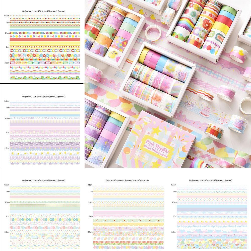 Bộ 20 Cuộn Băng Keo Washi 5 Phong Cách Vintage Trang Trí Sổ Tay DIY