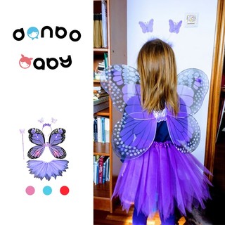 Bộ 4 cánh bướm dạ quang hóa trang halloween cho bé gái