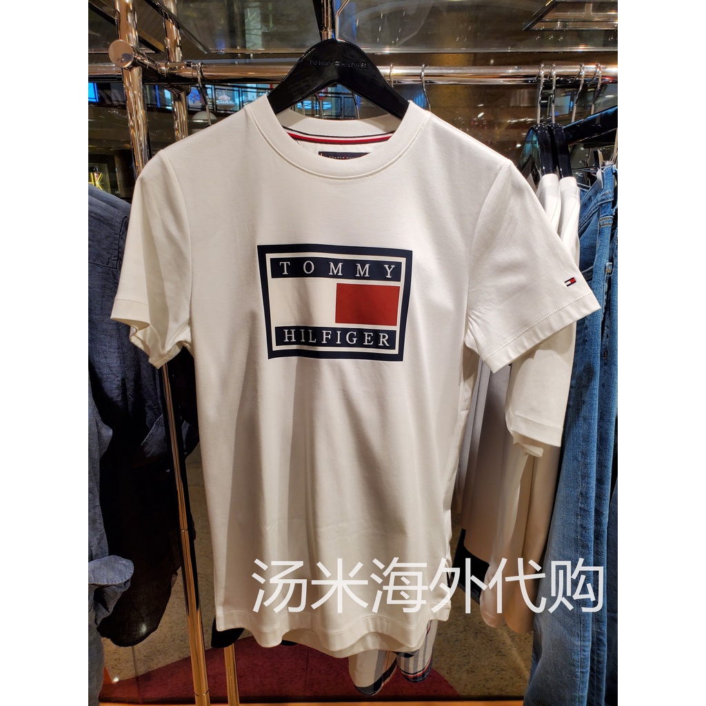 Áo Thun Tommy Tay Ngắn Cổ Tròn Dáng Rộng Vải Cotton Thời Trang Cao Cấp Cho Nam
