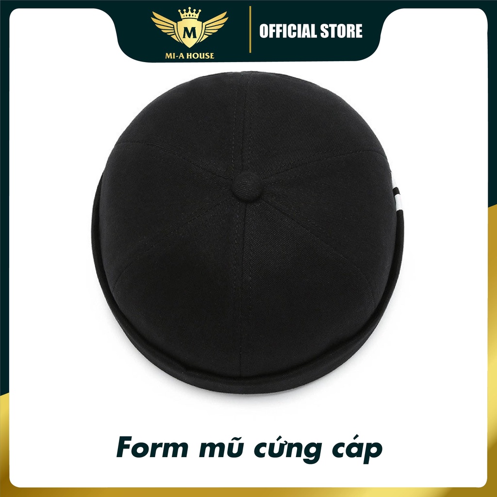 Mũ lưỡi trai Miki tròn không vành 3 sọc nam nữ, nhiều màu sắc, chất liệu cotton phong cách Hàn Quốc hợp thời trang
