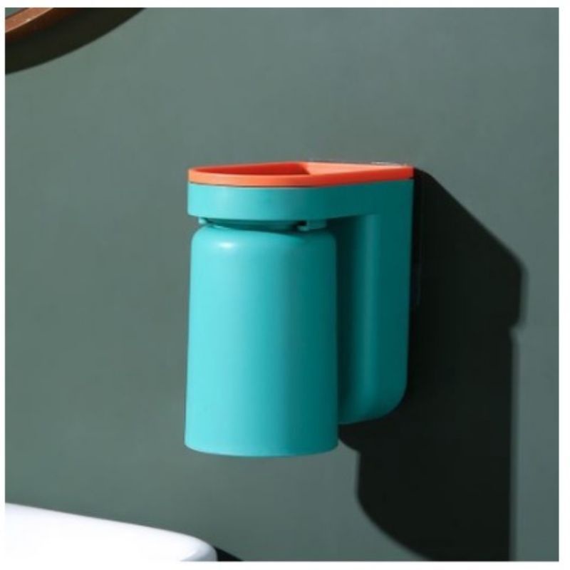 Giá đựng bàn chải đánh răng kiểu úp ngược tích hợp để cốc súc miệng,kèm miếng dán tường siêu dính‼️