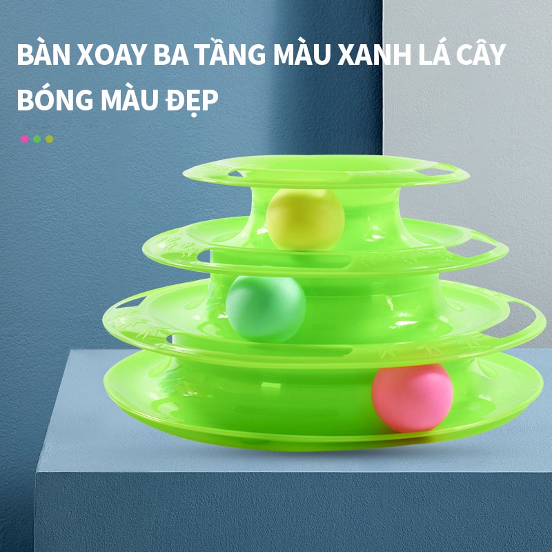 Đồ chơi tháp 3 tầng MASTI LI0204 có quả bóng độc đáo cho mèo cưng