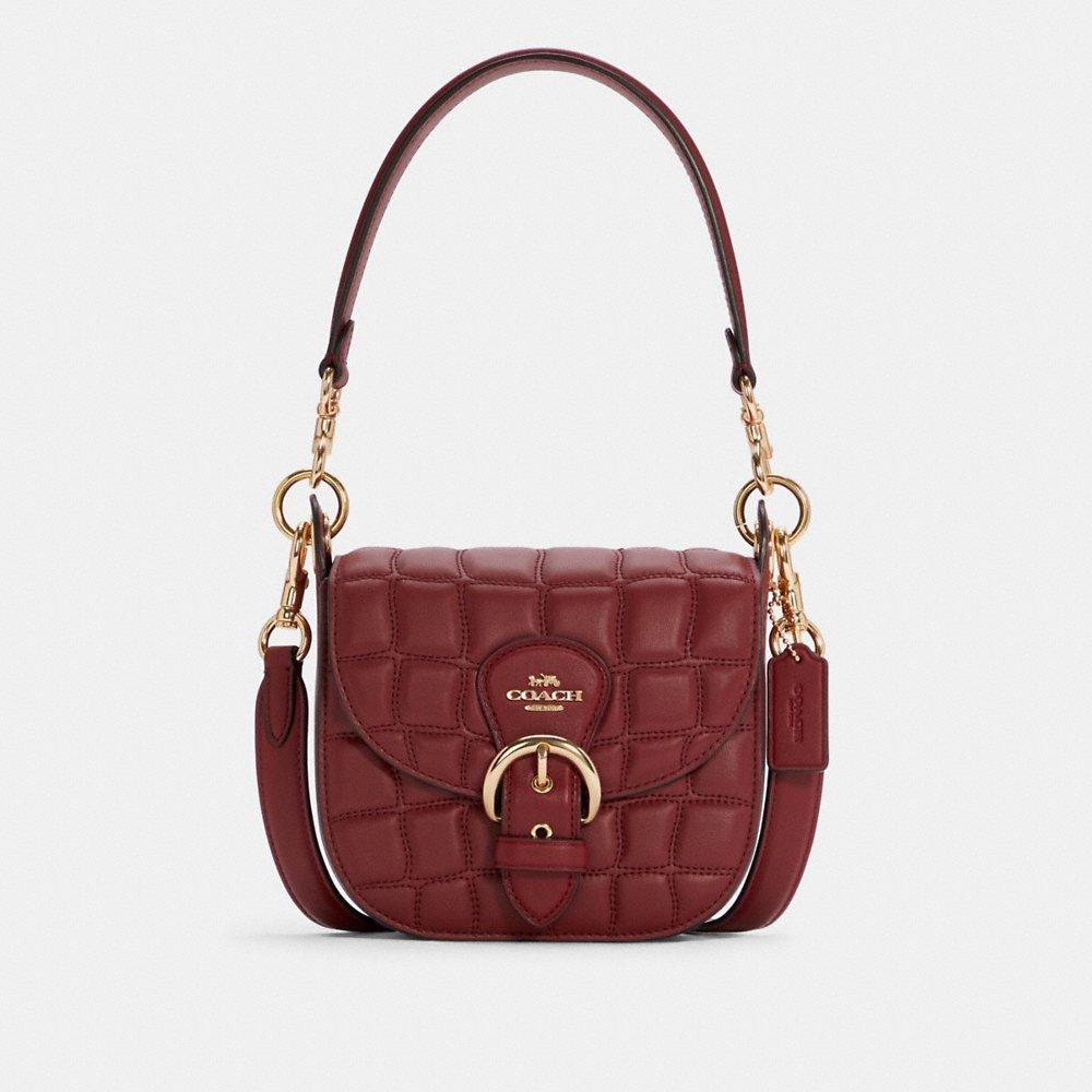 Túi xách COACH Quilted Croc Kleo 17 màu Cherry - chính hãng