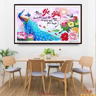 Tranh thêu chữ thập gia đình hạnh phúc 1m x 55cm -76cm x 43cm