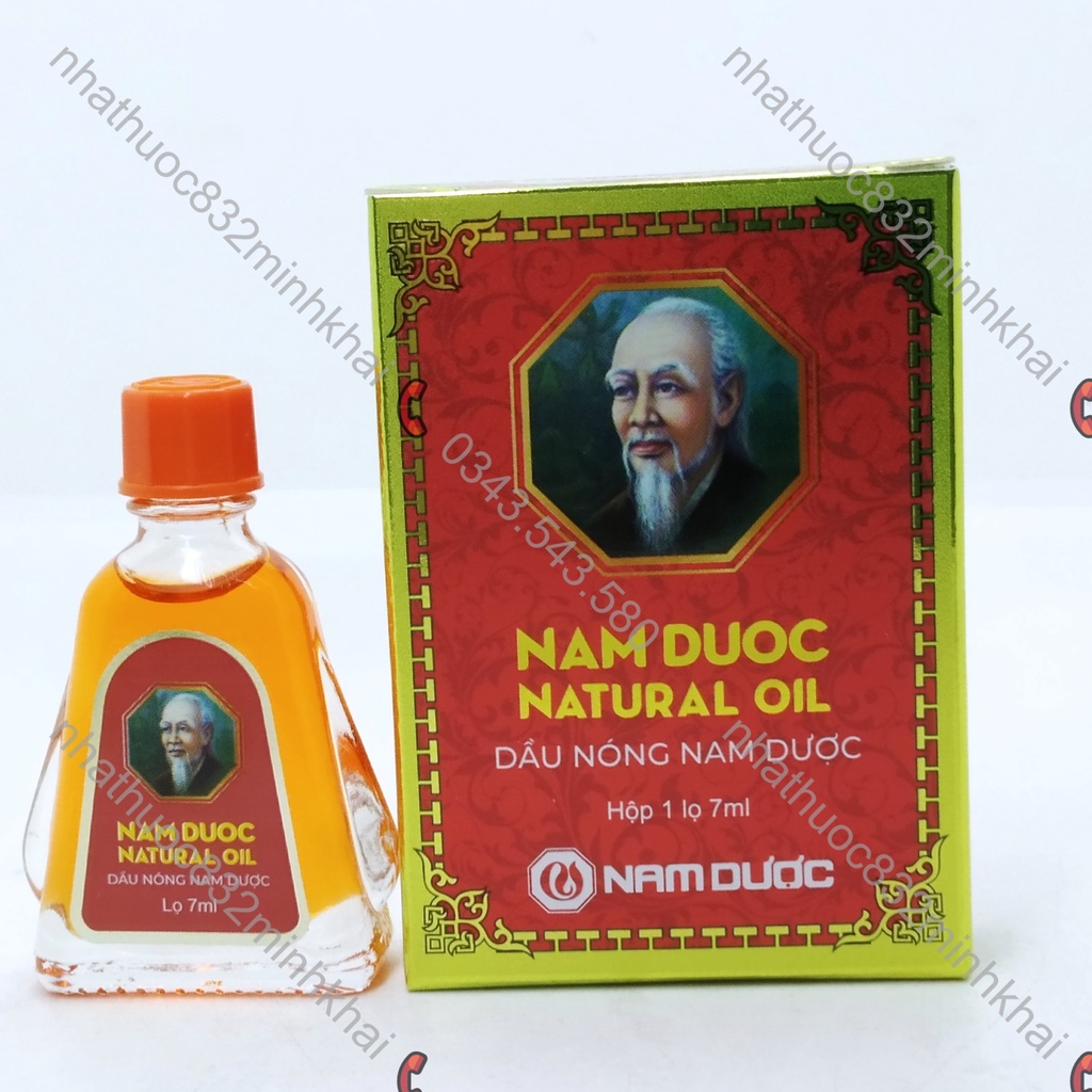 Dầu nóng Nam Dược 7ml - Giải cảm, ho, nhức đầu, sổ mũi, nghẹt mũi, chóng mặt, say tàu xe, buồn nôn, đau bụng, nhức mỏi